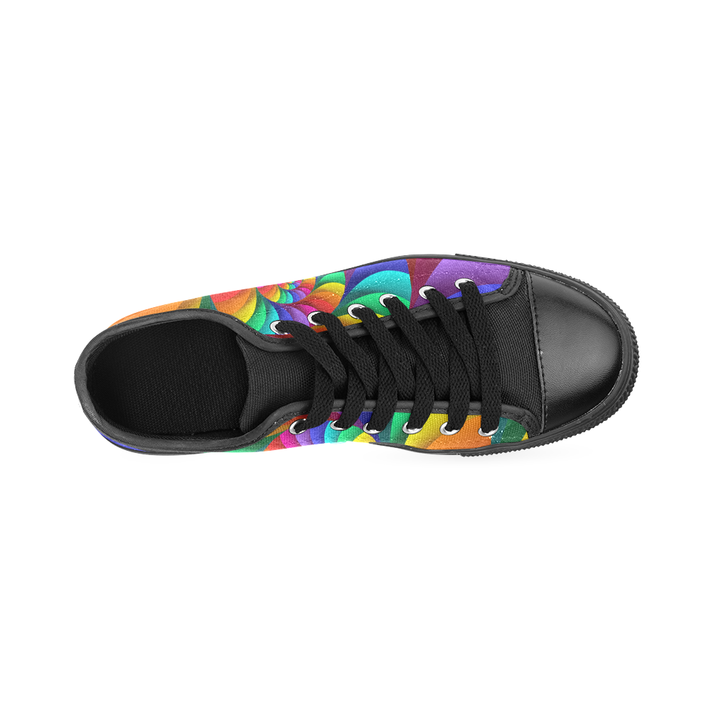 Psychedelic Rainbow Spiral Men's Classic Canvas Shoes (Model 018)