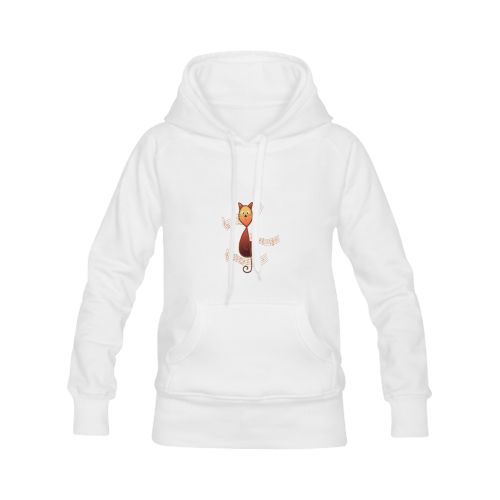 Treble Clef Cat Women's Classic Hoodies (Model H07)