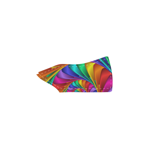 Psychedelic Rainbow Spiral Men's Slip-on Canvas Shoes (Model 019)