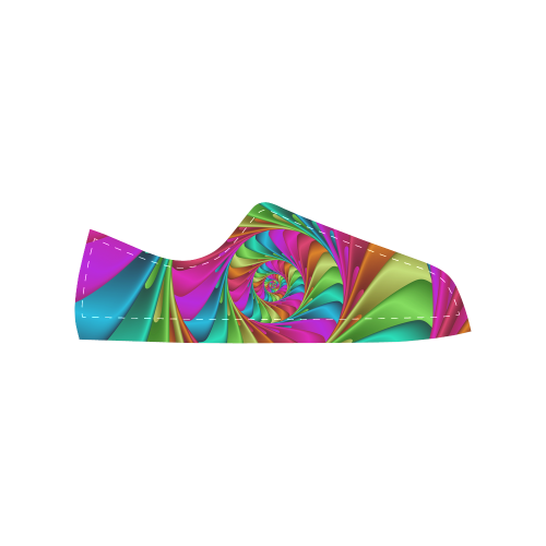 Psychedelic Rainbow Spiral Men's Classic Canvas Shoes (Model 018)