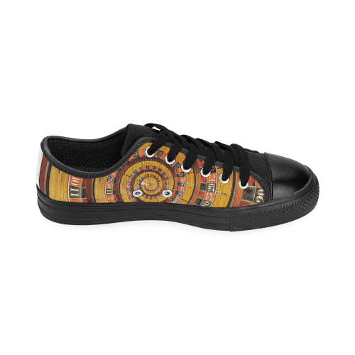 Casino Roullette Wheel Spiral Droste Men's Classic Canvas Shoes (Model 018)