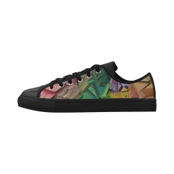 Colorful 3D Geometric Low Poly Blocks Aquila Microfiber Leather Women's Shoes (Model 028)