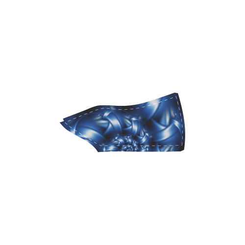 Digital Art Blue Fractal Spiral Men's Unusual Slip-on Canvas Shoes (Model 019)
