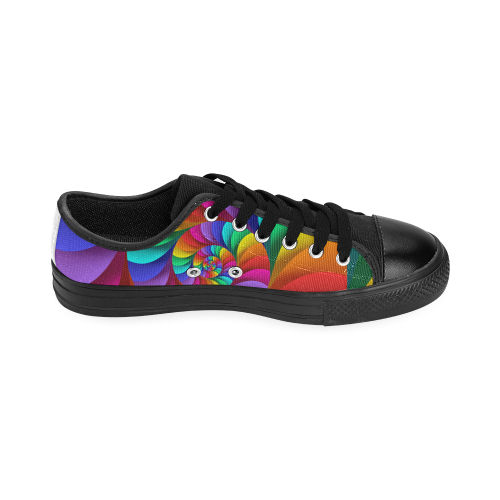 Psychedelic Rainbow Spiral Men's Classic Canvas Shoes (Model 018)