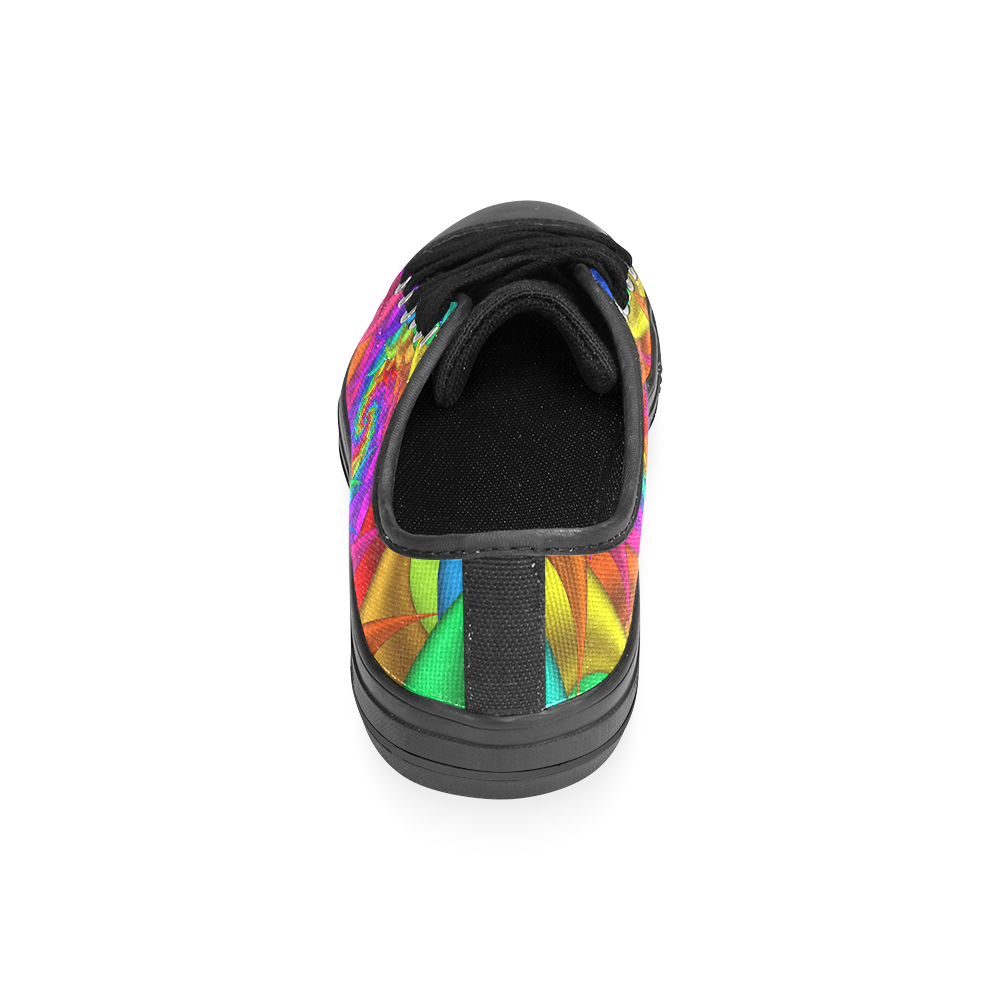 Psychedelic Rainbow Spiral Men's Classic Canvas Shoes (Model 018)