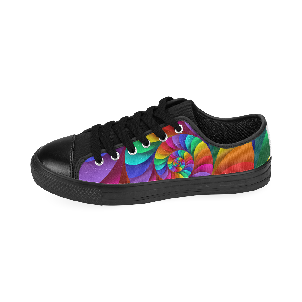 Psychedelic Rainbow Spiral Men's Classic Canvas Shoes (Model 018)