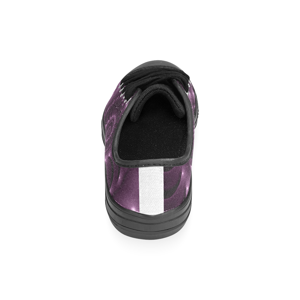 Digital Art Glossy Plum Purple Fractal Spiral Men's Classic Canvas Shoes (Model 018)