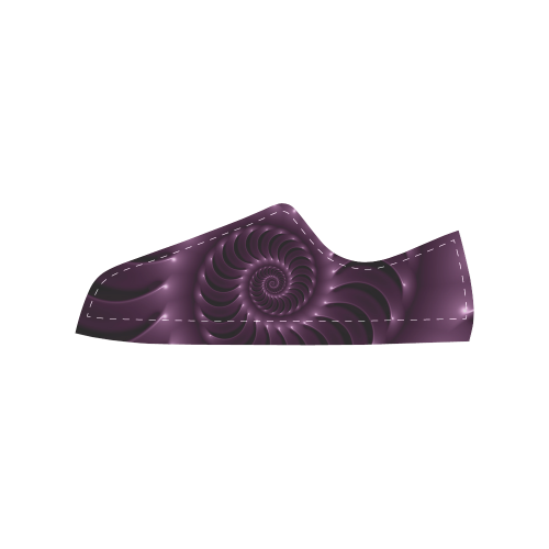 Digital Art Glossy Plum Purple Fractal Spiral Men's Classic Canvas Shoes (Model 018)