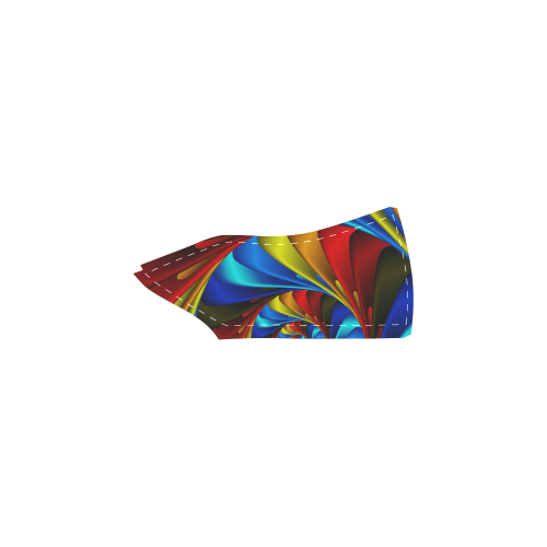 Psychedelic Rainbow Spiral Men's Slip-on Canvas Shoes (Model 019)