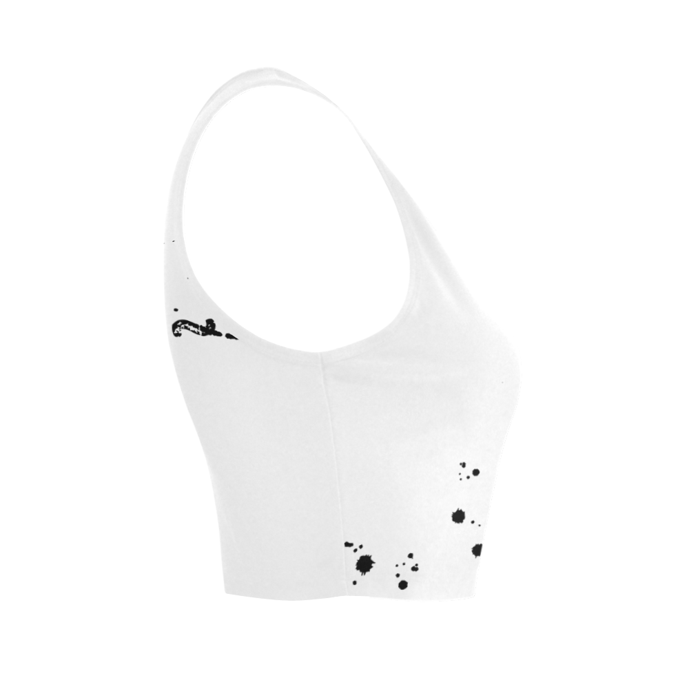Paint splatters black & white VAS2 Women's Crop Top (Model T42)
