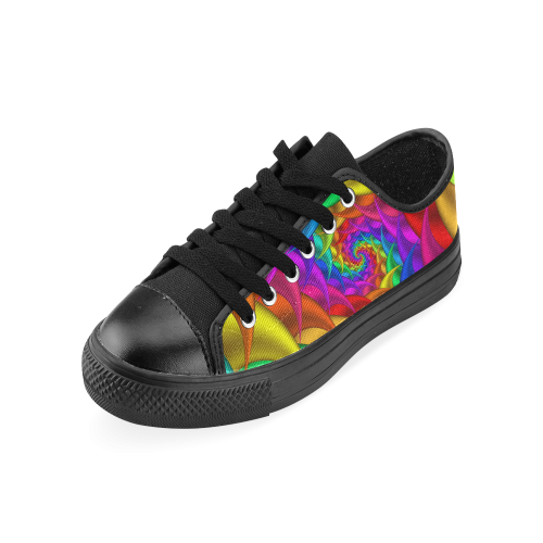 Psychedelic Rainbow Spiral Men's Classic Canvas Shoes (Model 018)