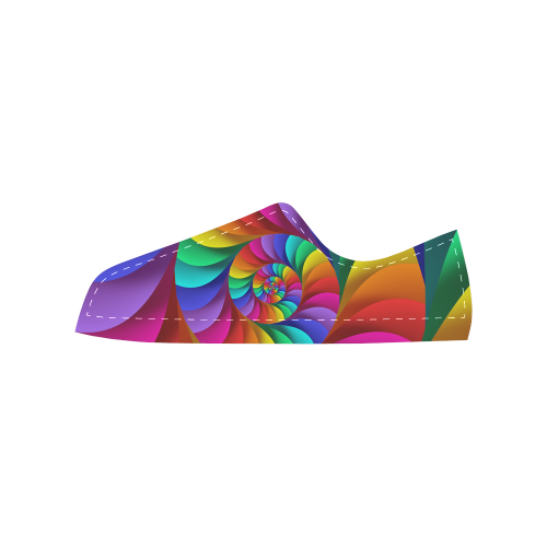 Psychedelic Rainbow Spiral Men's Classic Canvas Shoes (Model 018)