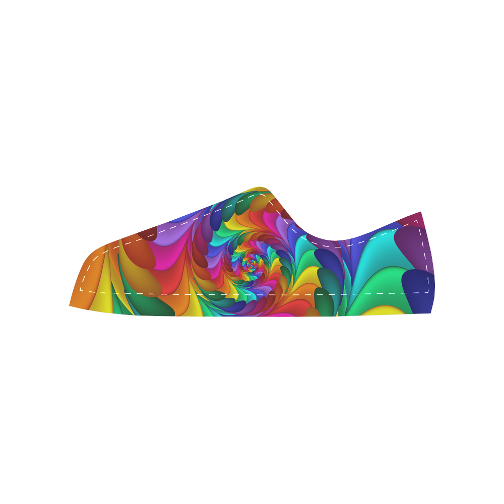 Psychedelic Rainbow Spiral Men's Classic Canvas Shoes (Model 018)