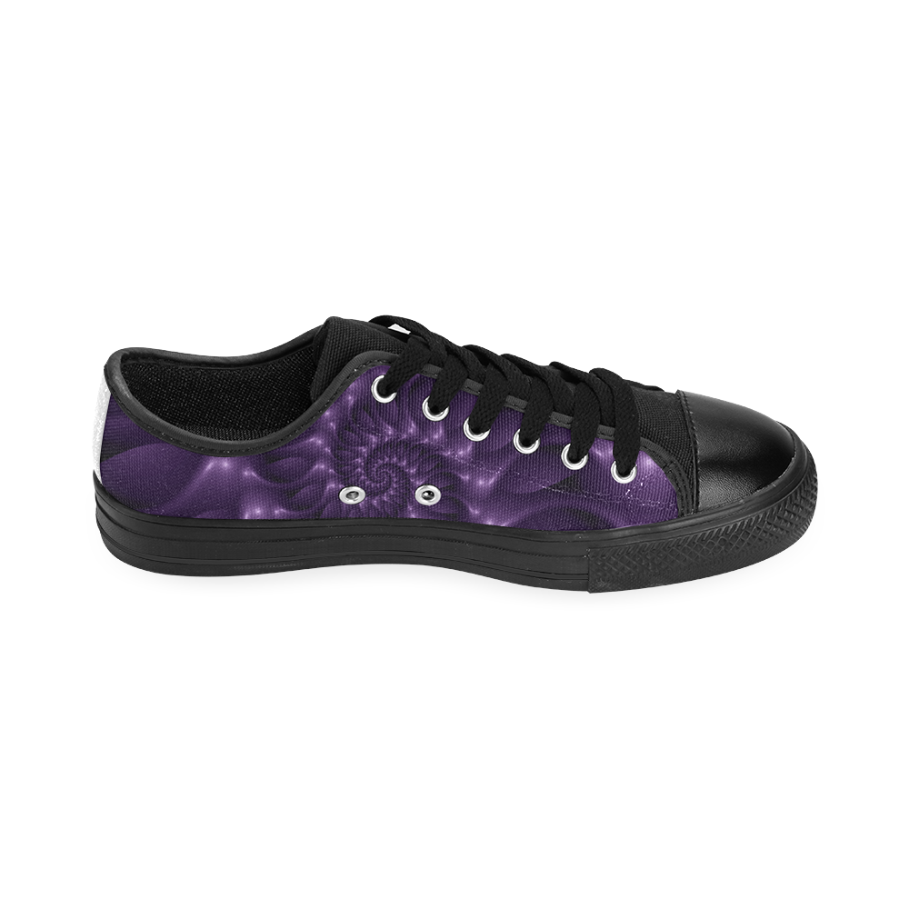 Digital Art Glossy Purple Fractal Spiral Men's Classic Canvas Shoes (Model 018)