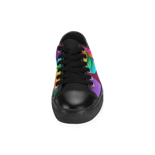 Psychedelic Rainbow Spiral Men's Classic Canvas Shoes (Model 018)