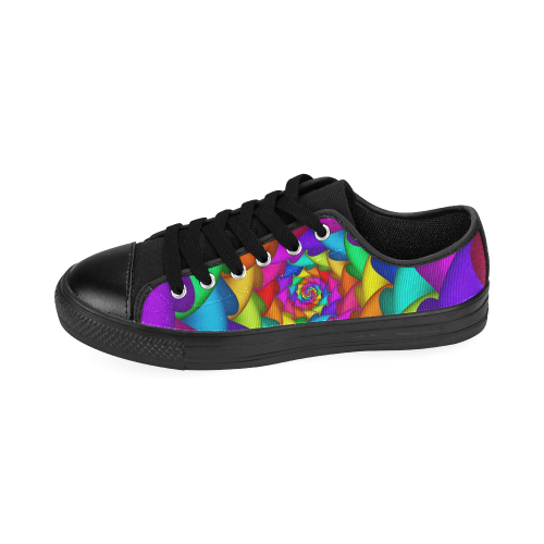 Psychedelic Rainbow Spiral Men's Classic Canvas Shoes (Model 018)