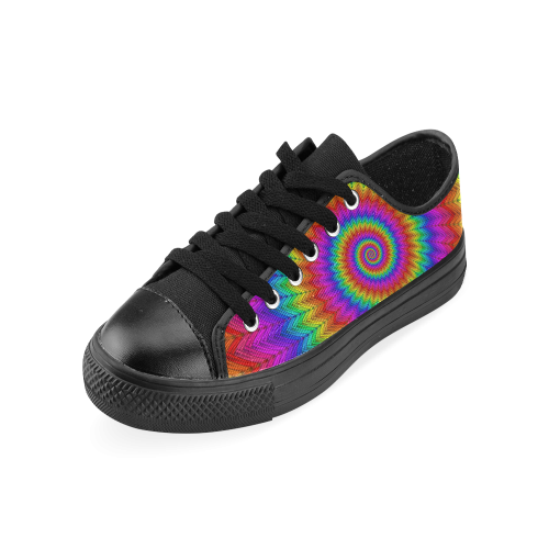 Psychedelic Rainbow Spiral Men's Classic Canvas Shoes (Model 018)