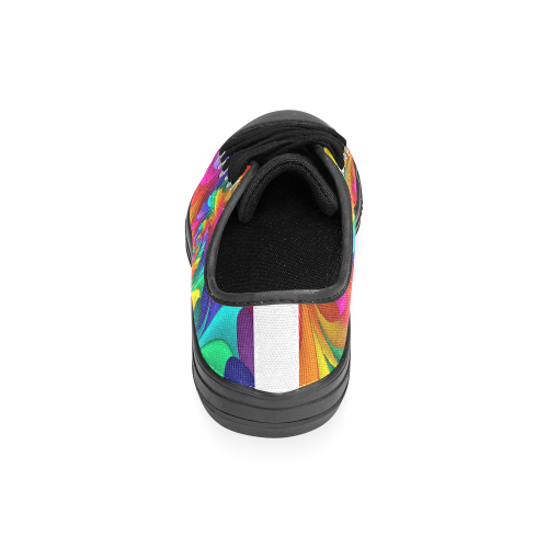 Psychedelic Rainbow Spiral Men's Classic Canvas Shoes (Model 018)