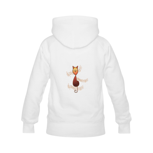 Treble Clef Cat Women's Classic Hoodies (Model H07)