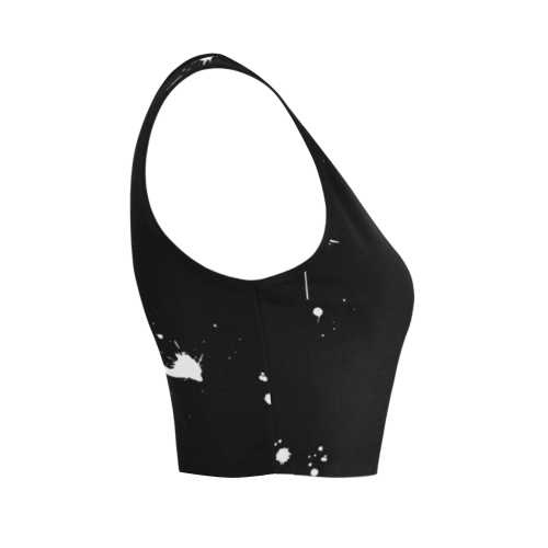 Paint splatters black white VAS2 Women's Crop Top (Model T42)