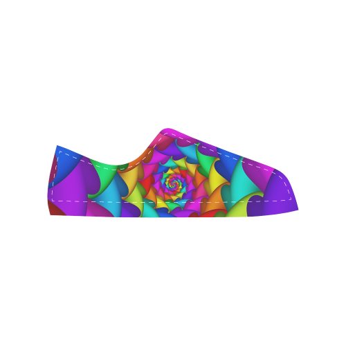 Psychedelic Rainbow Spiral Men's Classic Canvas Shoes (Model 018)