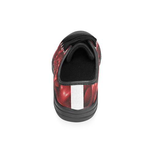 Digital Art Glossy Red Fractal Spiral Men's Classic Canvas Shoes (Model 018)