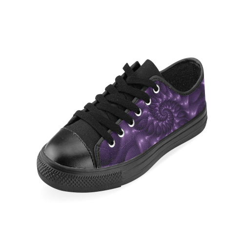 Digital Art Glossy Purple Fractal Spiral Men's Classic Canvas Shoes (Model 018)