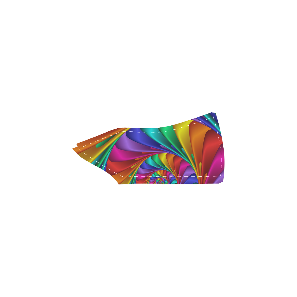 Psychedelic Rainbow Spiral Men's Unusual Slip-on Canvas Shoes (Model 019)