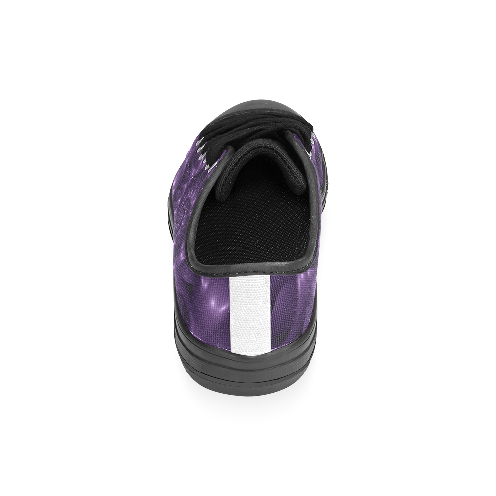 Digital Art Glossy Purple Fractal Spiral Men's Classic Canvas Shoes (Model 018)
