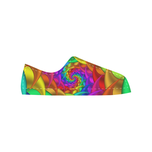 Psychedelic Rainbow Spiral Men's Classic Canvas Shoes (Model 018)