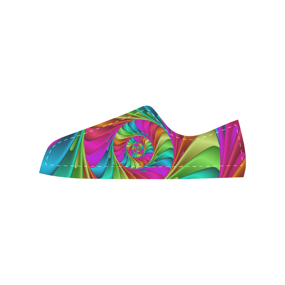 Psychedelic Rainbow Spiral Men's Classic Canvas Shoes (Model 018)
