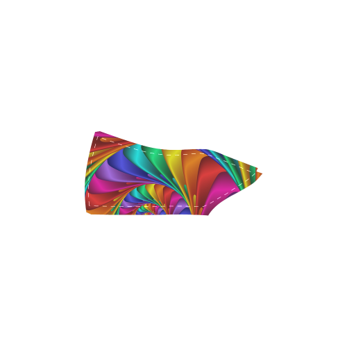 Psychedelic Rainbow Spiral Men's Slip-on Canvas Shoes (Model 019)