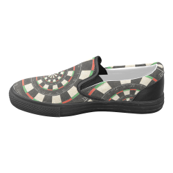 Dart Board Spiral Droste Women's Unusual Slip-on Canvas Shoes (Model 019)