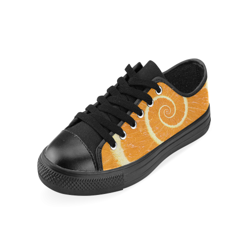 Citrus Orange Spiral Droste Men's Classic Canvas Shoes (Model 018)