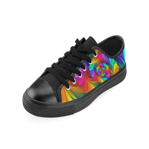 Psychedelic Rainbow Spiral Men's Classic Canvas Shoes (Model 018)