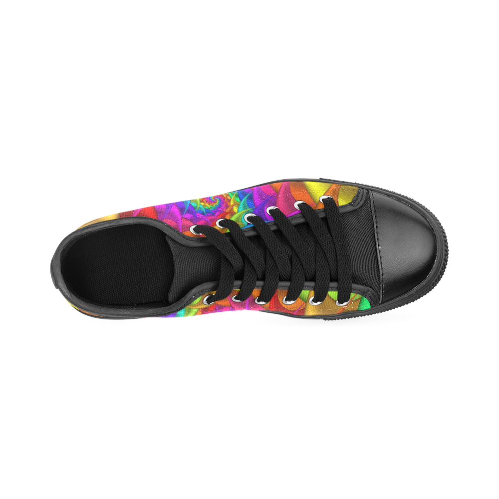 Psychedelic Rainbow Spiral Men's Classic Canvas Shoes (Model 018)