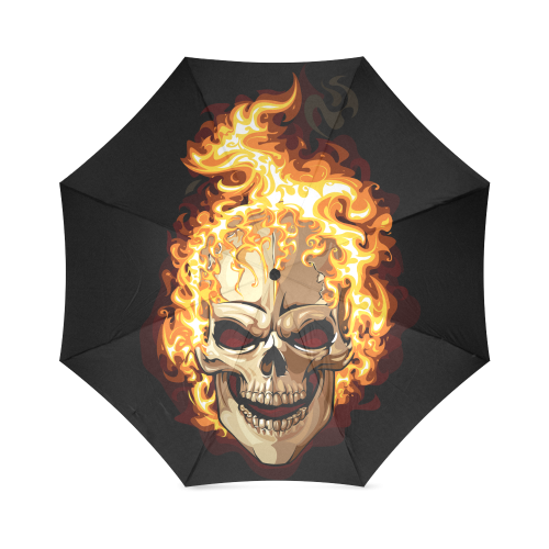 Skull on flaming Foldable Umbrella (Model U01)