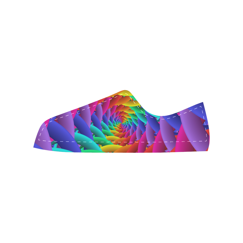 Psychedelic Rainbow Spiral Men's Classic Canvas Shoes (Model 018)