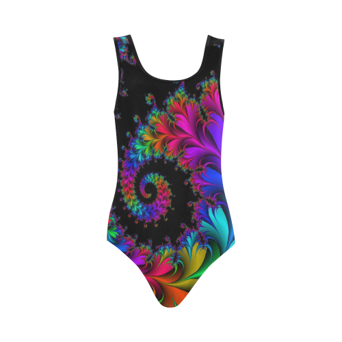 pretty fractal Vest One Piece Swimsuit (Model S04)