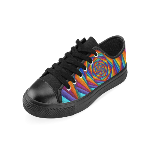 Psychedelic Rainbow Spiral Men's Classic Canvas Shoes (Model 018)