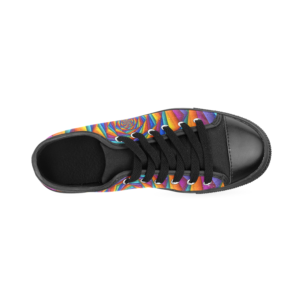 Psychedelic Rainbow Spiral Men's Classic Canvas Shoes (Model 018)