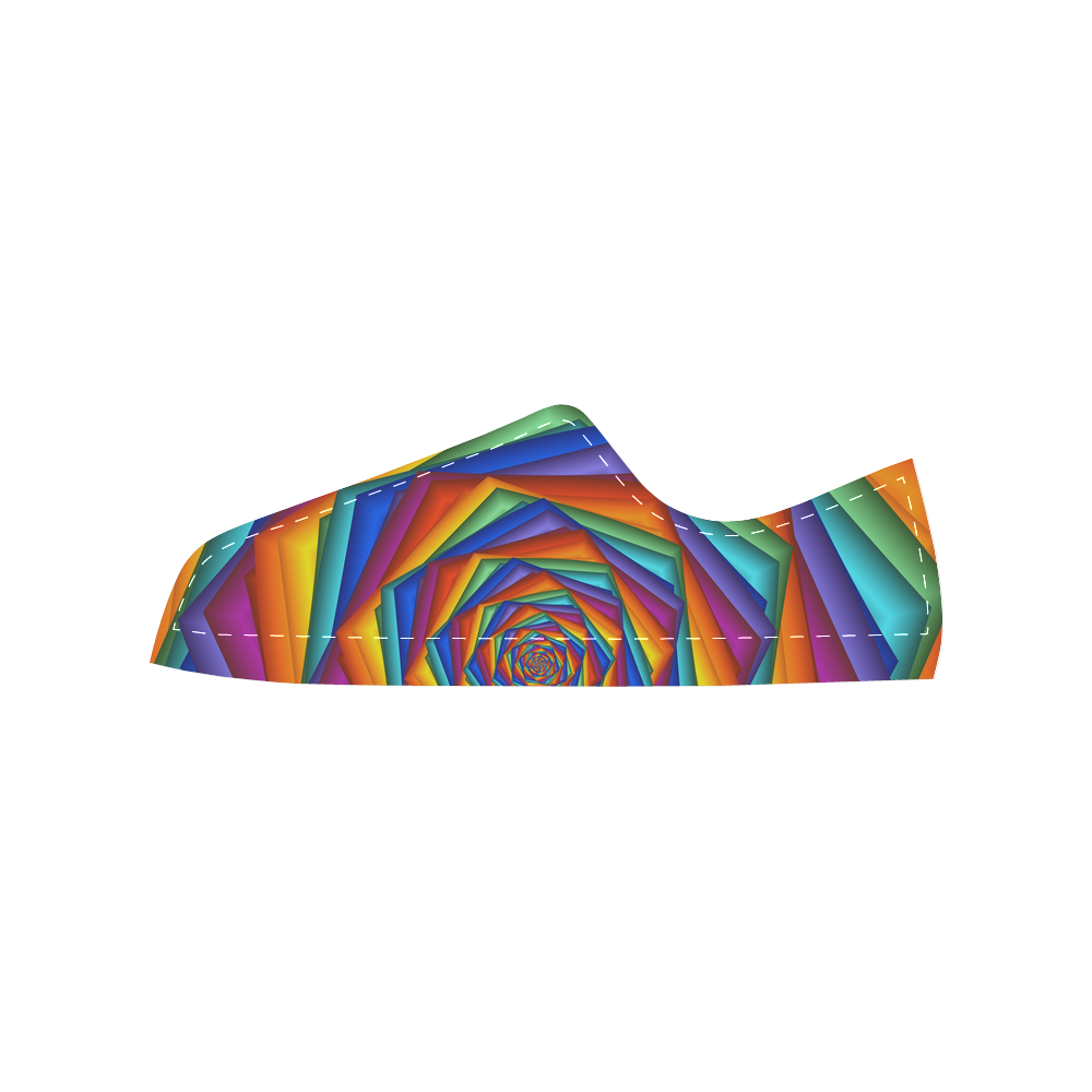 Psychedelic Rainbow Spiral Men's Classic Canvas Shoes (Model 018)