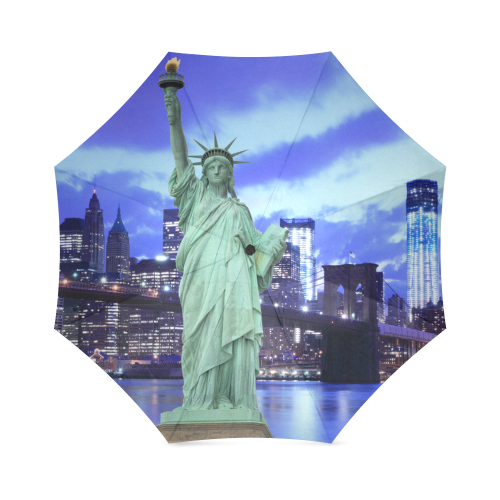 Brooklyn Bridge and The Statue of Liberty , New Yo Foldable Umbrella (Model U01)