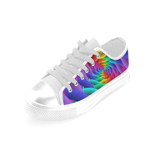 Psychedelic Rainbow Spiral Men's Classic Canvas Shoes (Model 018)