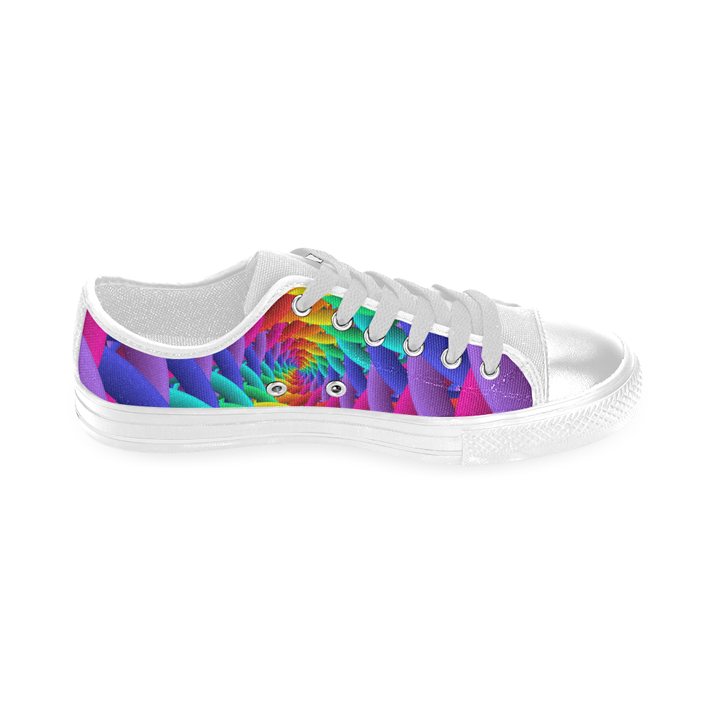 Psychedelic Rainbow Spiral Men's Classic Canvas Shoes (Model 018)