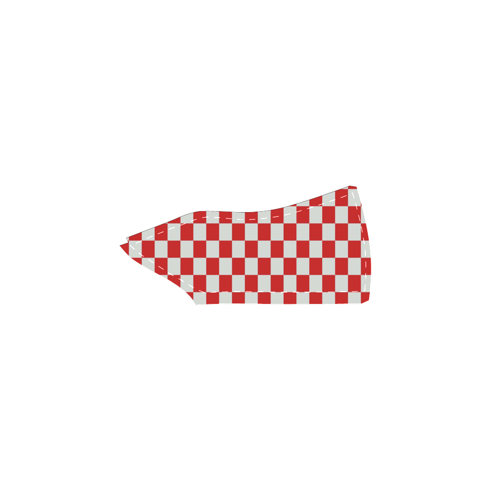 Bright Red Gingham Women's Unusual Slip-on Canvas Shoes (Model 019)