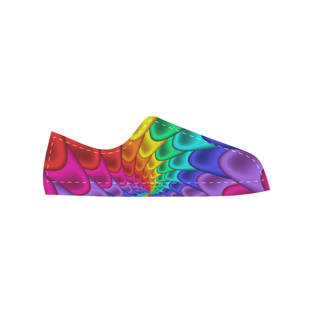 Psychedelic Rainbow Spiral Men's Classic Canvas Shoes (Model 018)