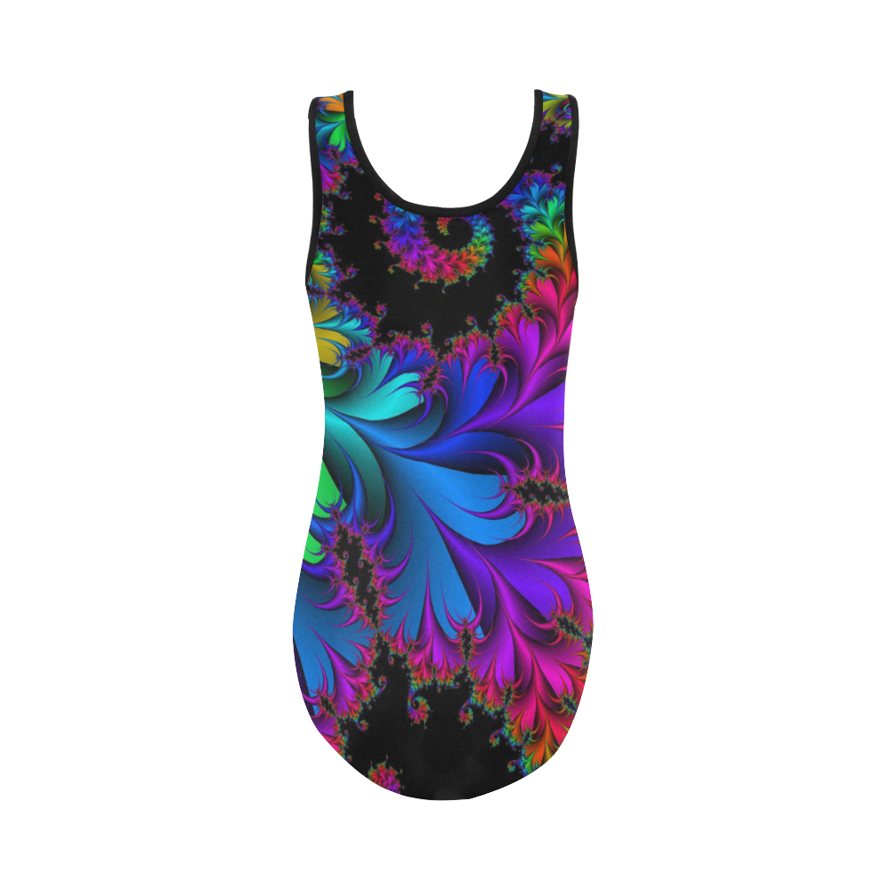 pretty fractal Vest One Piece Swimsuit (Model S04)