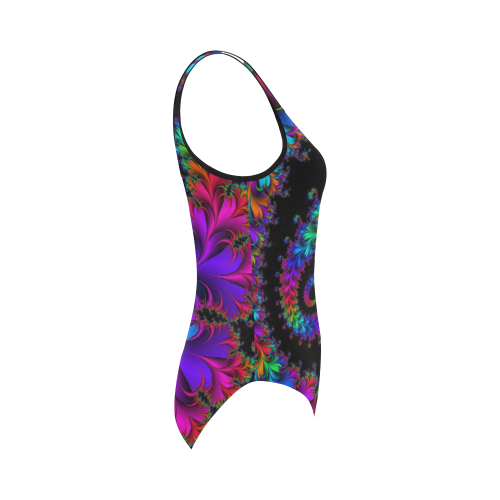 pretty fractal Vest One Piece Swimsuit (Model S04)