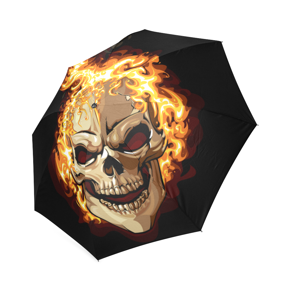Skull on flaming Foldable Umbrella (Model U01)